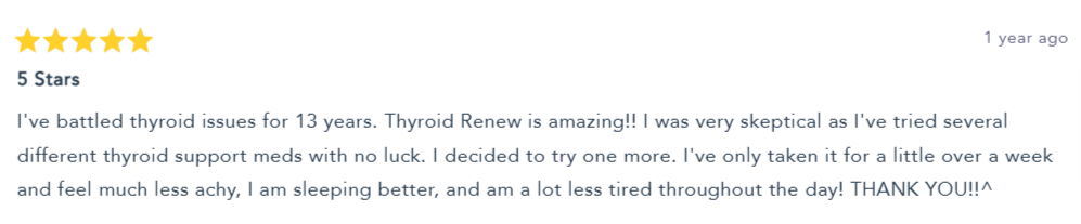 Thyroid-Renew Customer Reviews 1